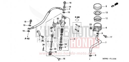 MAITRE-CYLINDRE FREIN AR. CYLINDRE CBR600FR2 de 2002